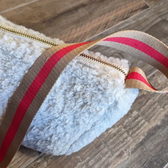 Anthropologie Sherpa Half Moon Crossbody Sling Shoulder Bag, Adjustable Strap - Picture 13 of 14